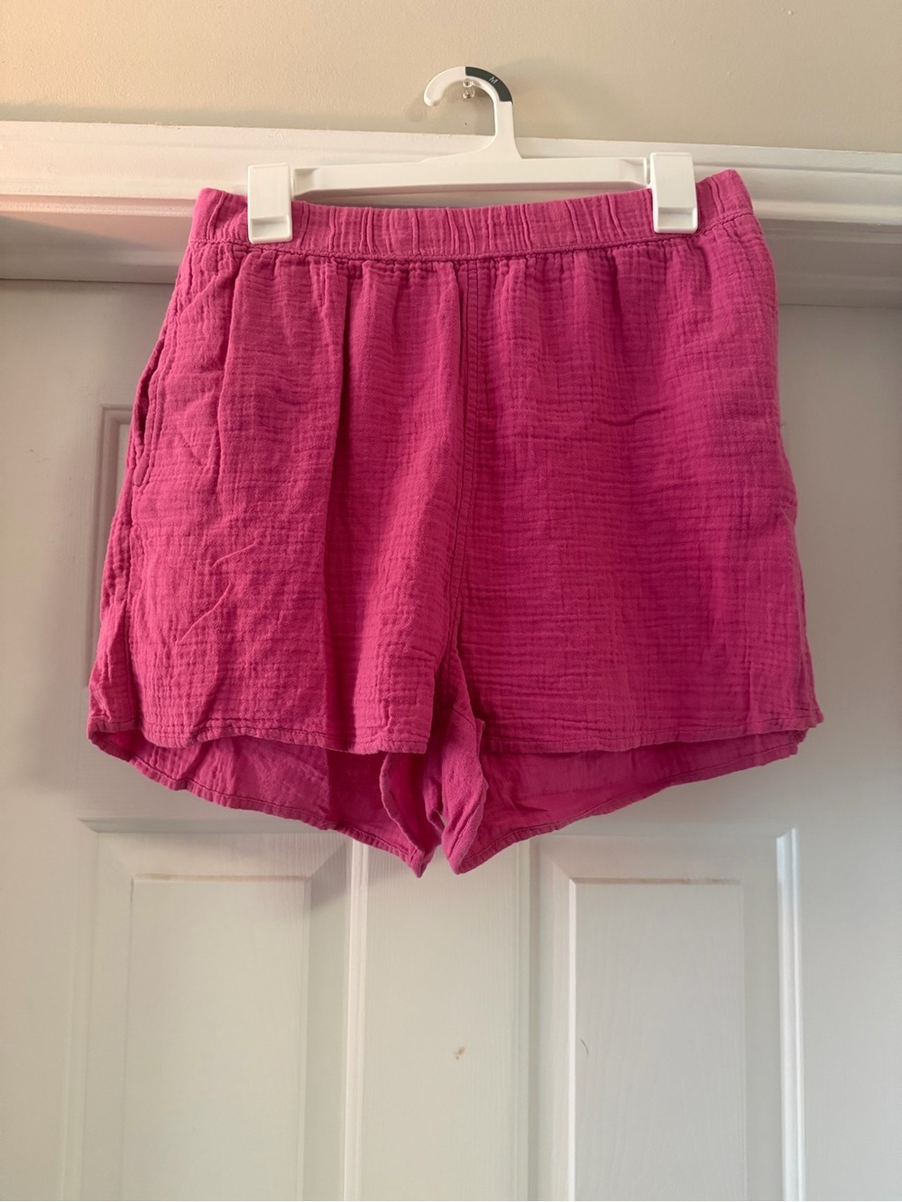 Universal Thread Bright Pink Gauze Elastic-Waist Shorts